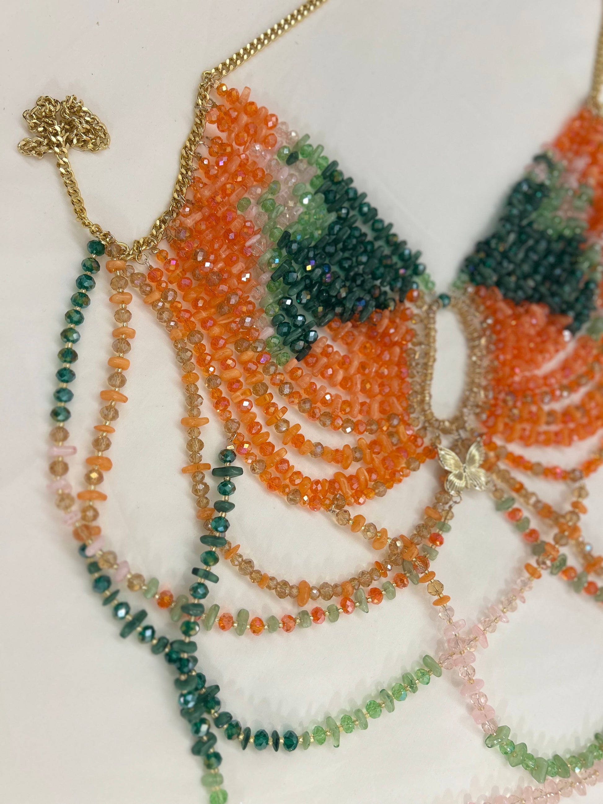 Bustier en perles 'Corail'