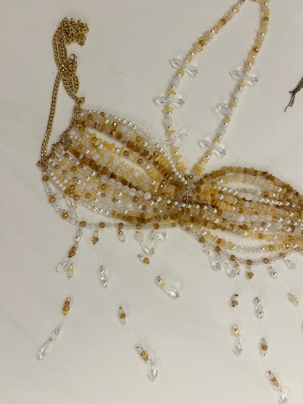 Bustier en perle 'Blanc d'Ivoire'