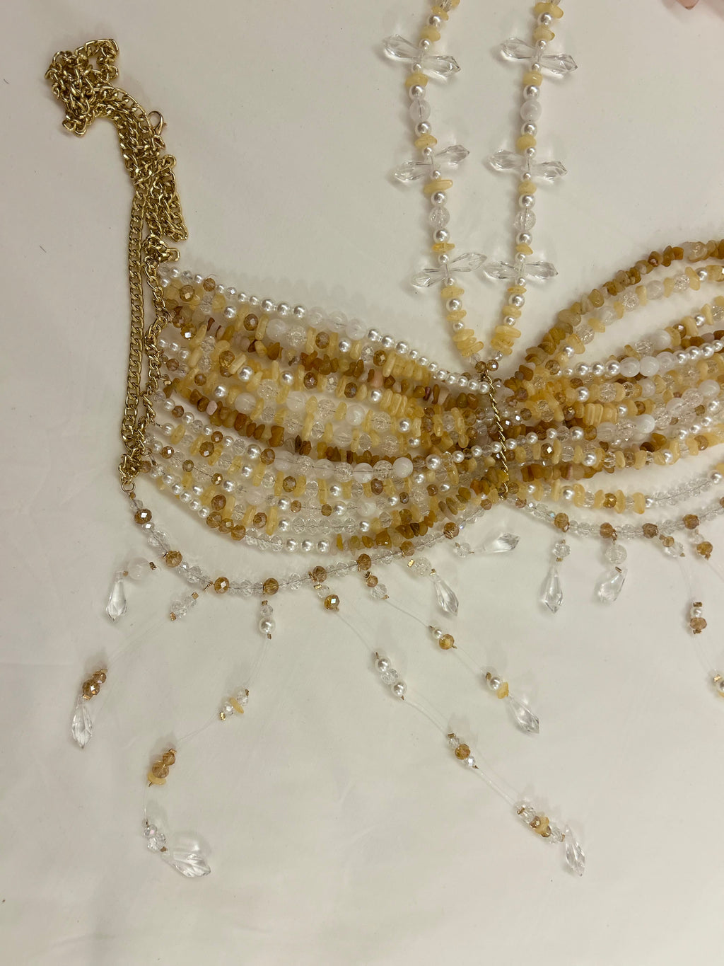 Bustier en perle 'Blanc d'Ivoire'