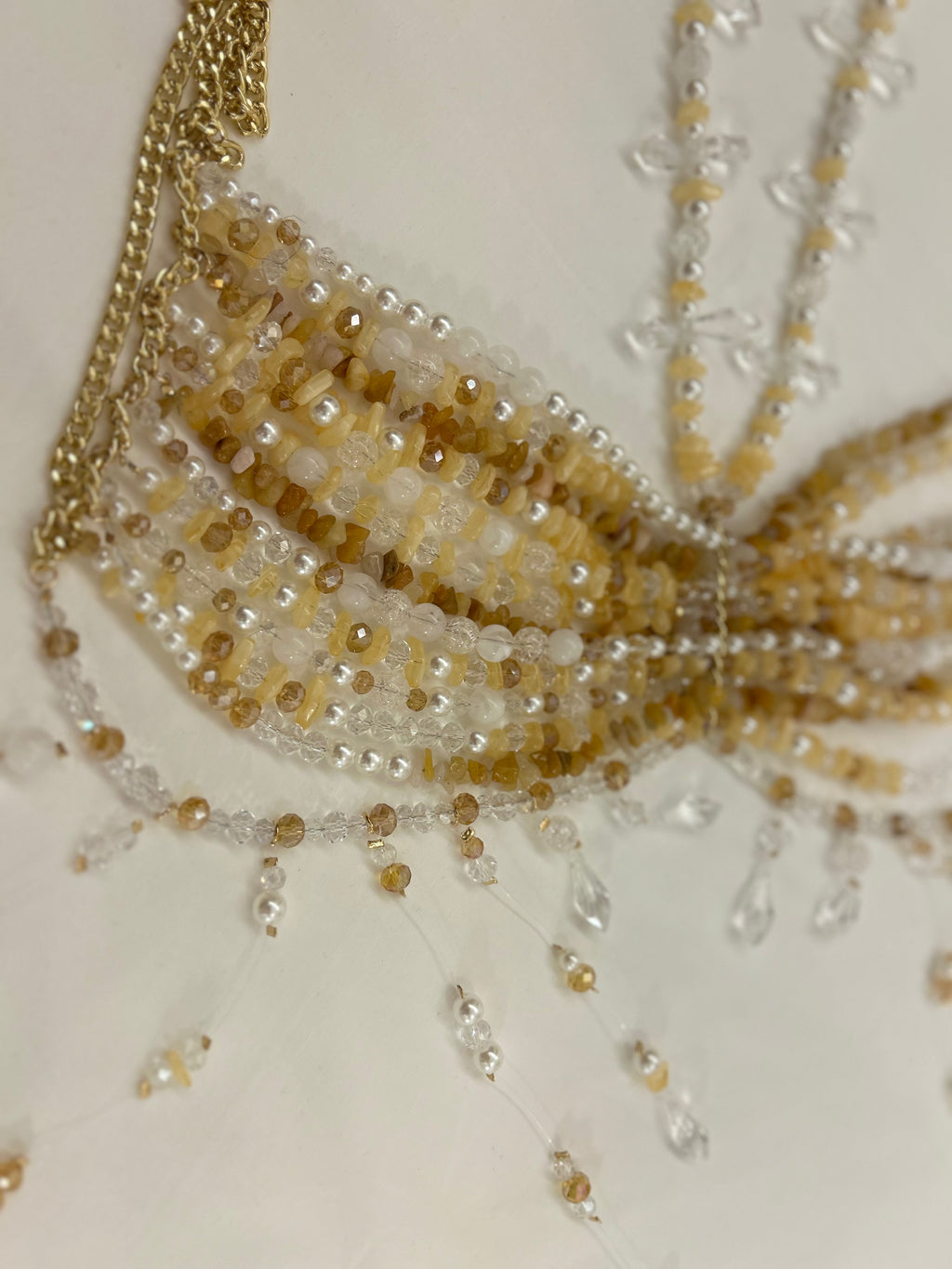 Bustier en perle 'Blanc d'Ivoire'