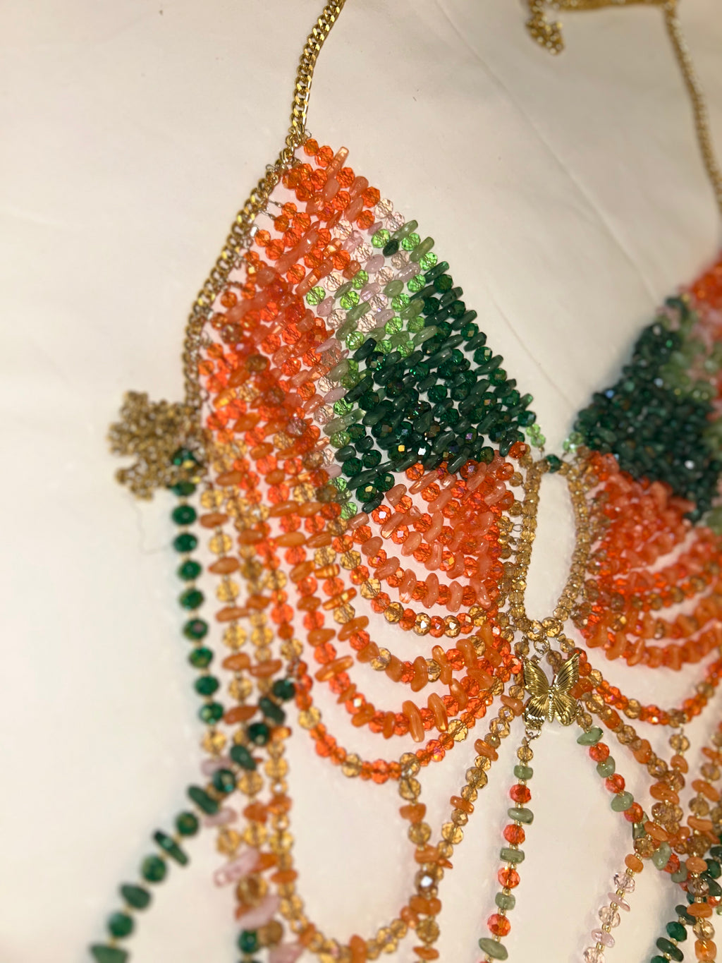 Bustier en perles 'Corail'